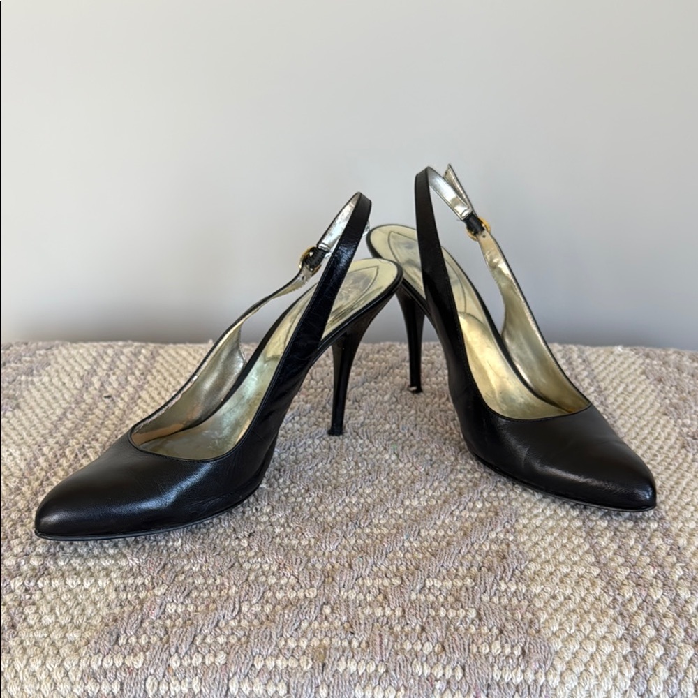 Guess Black Slingback Heels